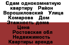 Сдам однокомнатную квартиру › Район ­ Ворошиловский › Улица ­ Комарова › Дом ­ 21 › Этажность дома ­ 9 › Цена ­ 12 000 - Ростовская обл. Недвижимость » Квартиры аренда   